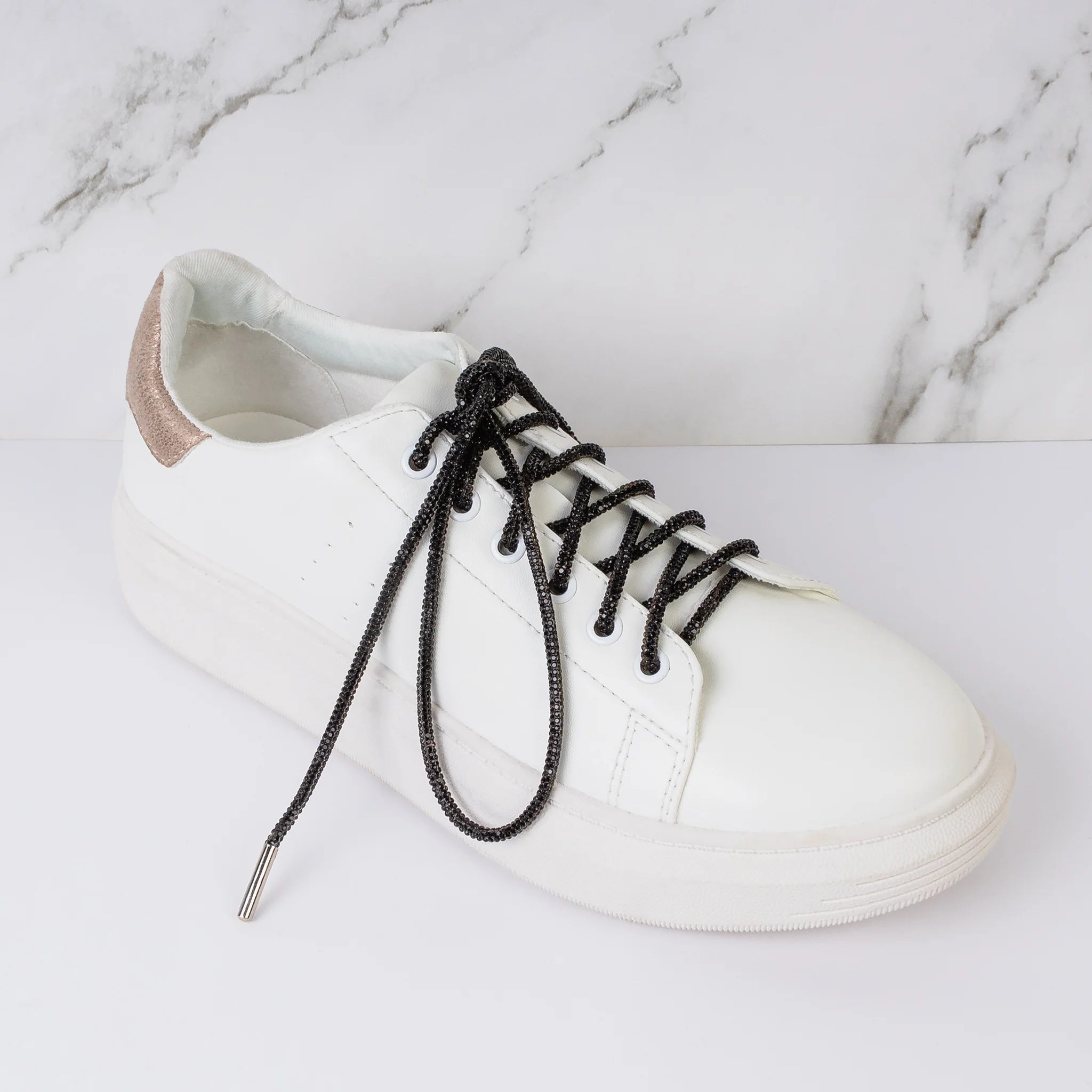 Rhinestone Shoelaces Black / One Size